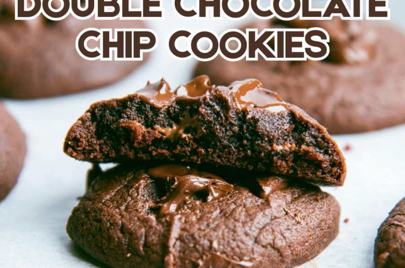 The Best Double Chocolate Chip Cookies (Rich, Fudgy & Chewy!)
