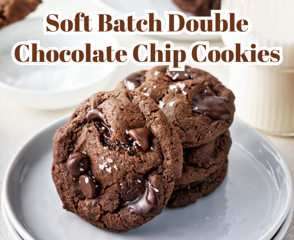 Soft Batch Double Chocolate Chip Cookies