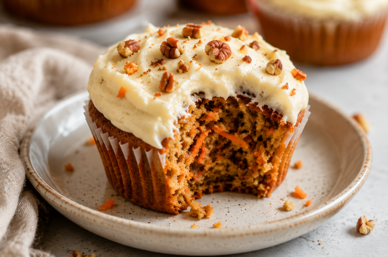 Soft & Moist Carrot Cake Muffins (Easy Bakery-Style Recipe)