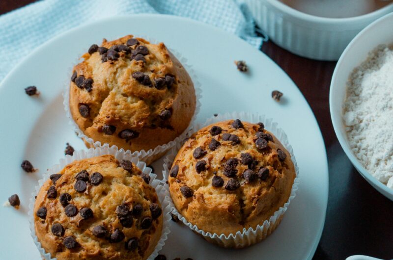 Soft & Fluffy Chocolate Chip Muffins (Better Than The Bakery!)