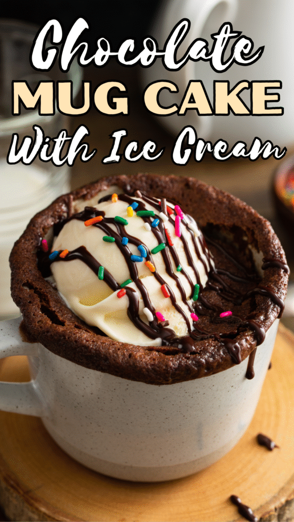 Chocolate Mug Cake With Ice Cream
