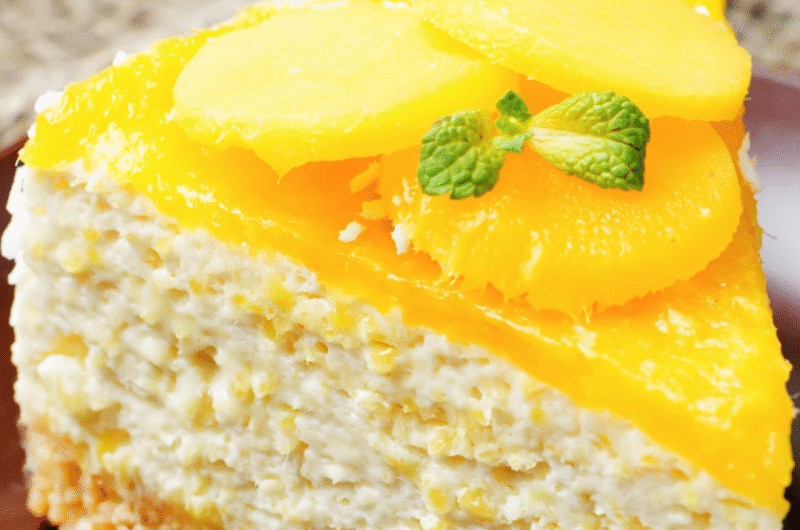 Mango Mousse Cake Recipe (Light, Creamy & No-Bake Option!)