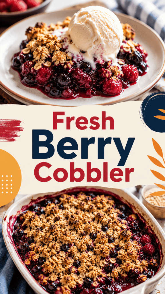 baked berry cobbler with oats