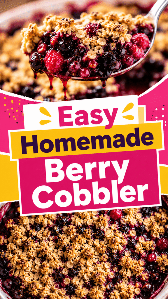 baked berry cobbler with oats