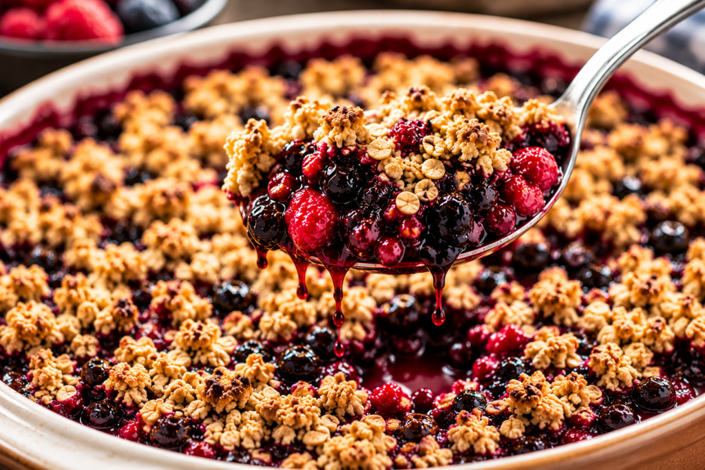 baked berry cobbler with oats