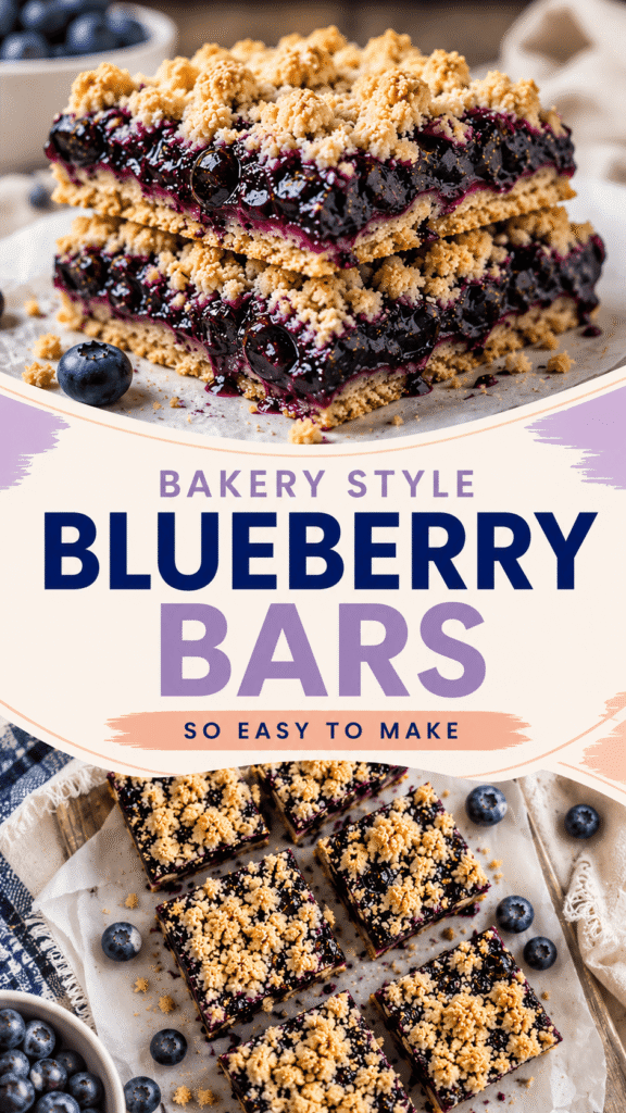 homemade blueberry crumble bars