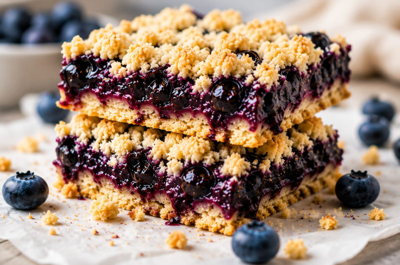The Best Homemade Blueberry Bars with Crumble Topping