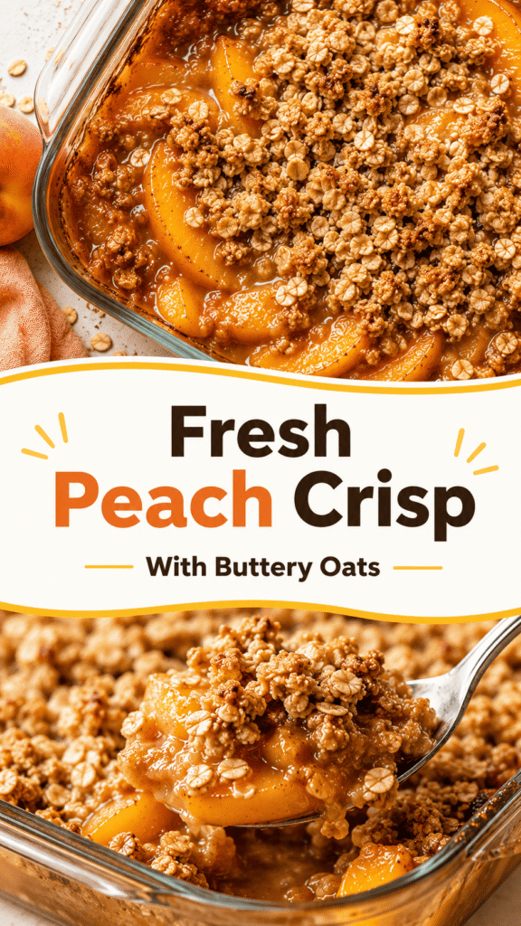homemade peach crisp with oats
