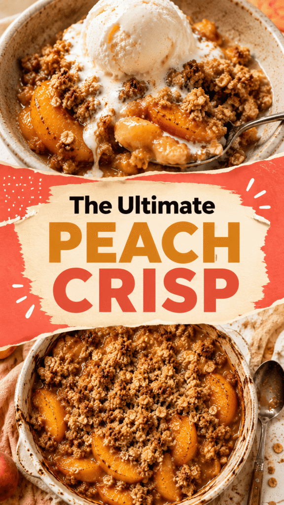 homemade peach crisp with oats