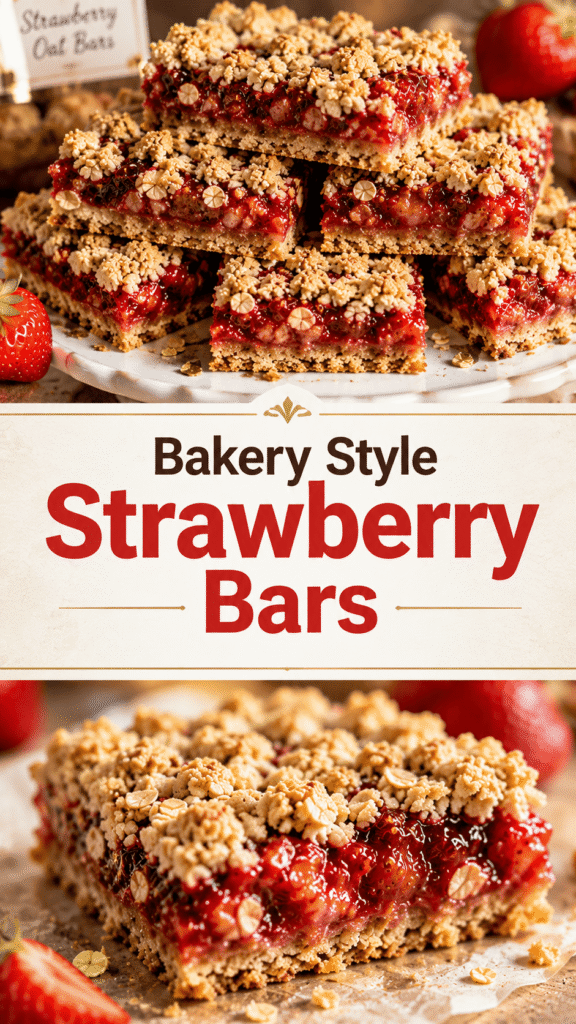 baked strawberry oatmeal bars recipe