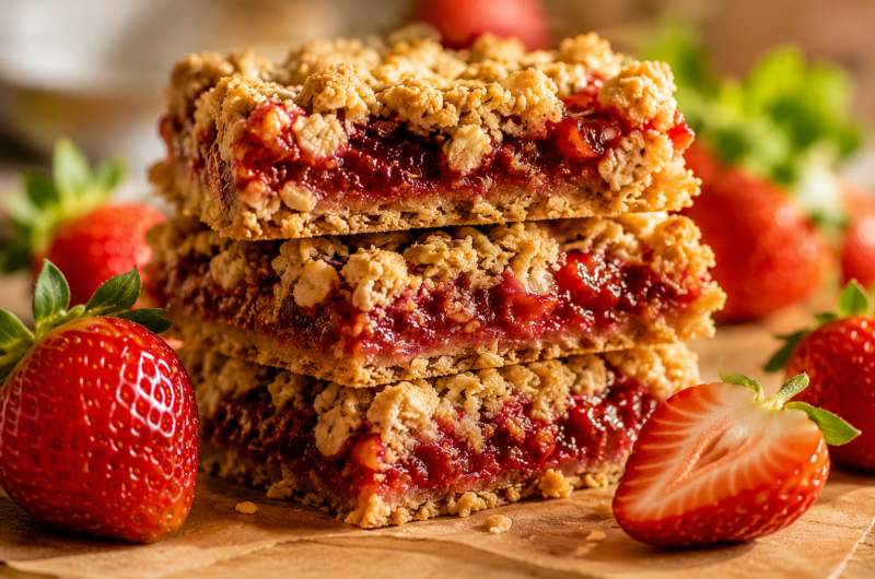 Baked Strawberry Oatmeal Bars – Easy, Fruity & Delicious