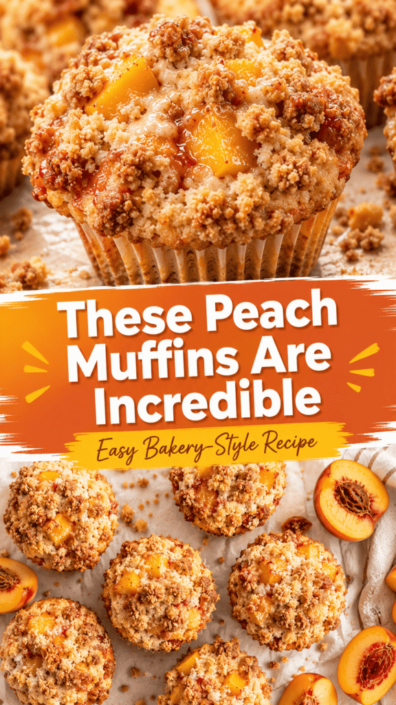 peach muffins with crumb topping