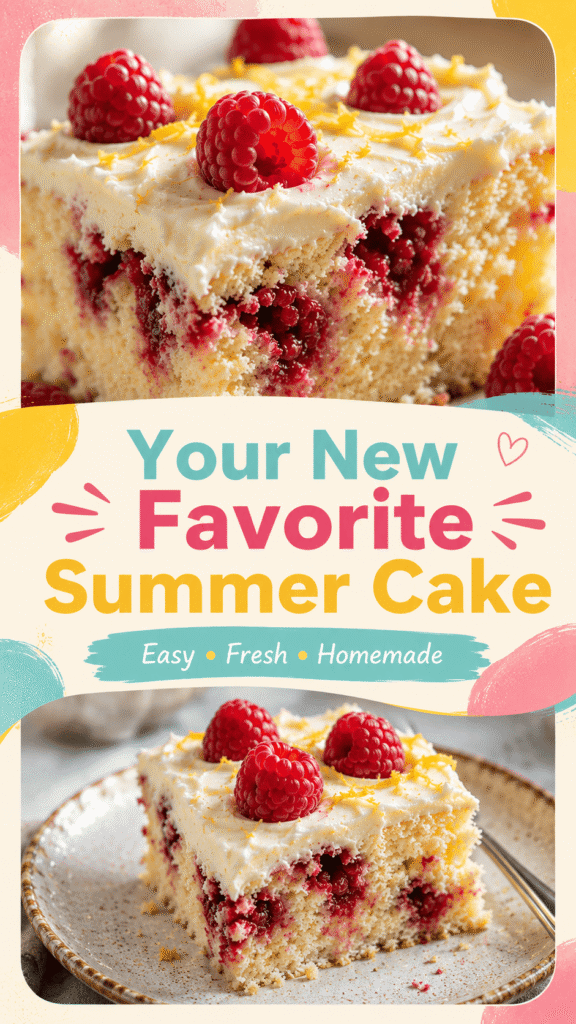 Lemon Raspberry Sheet Cake