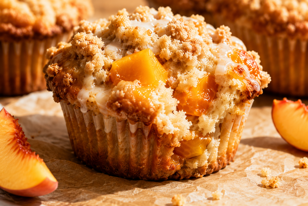Peach Cobbler Muffins