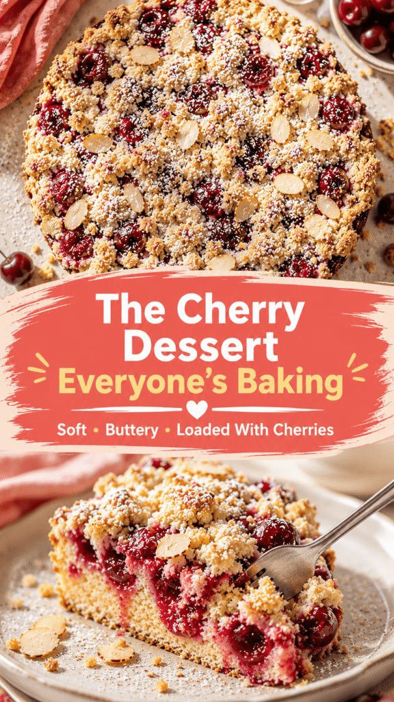 Cherry Almond Crumb Cake