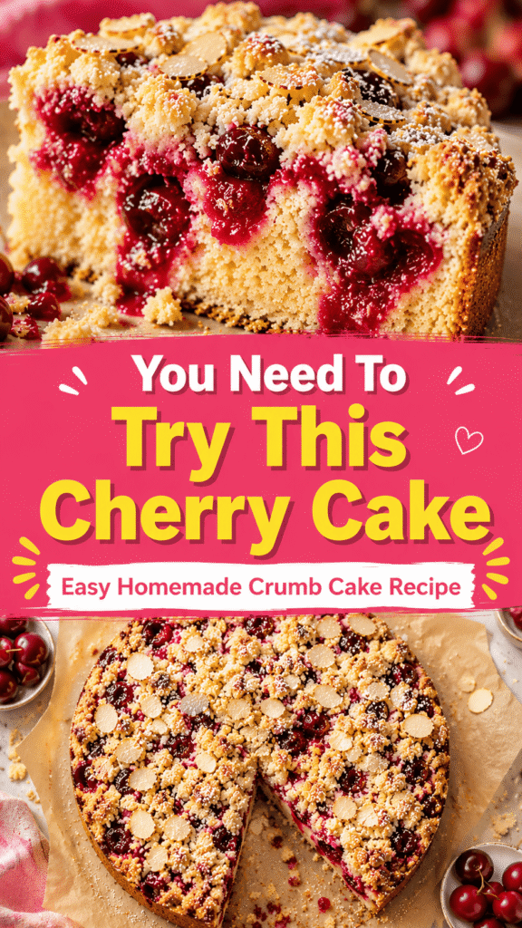 Cherry Almond Crumb Cake