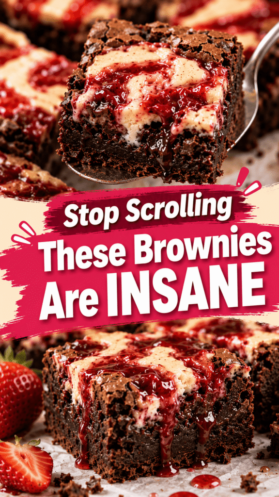 Strawberry Cheesecake Brownies