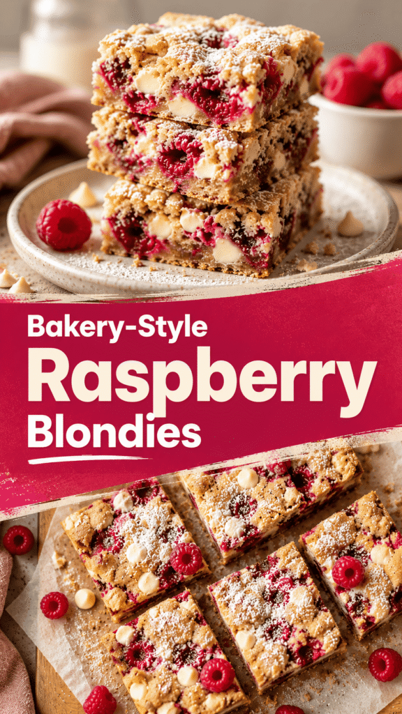 Raspberry White Chocolate Blondies