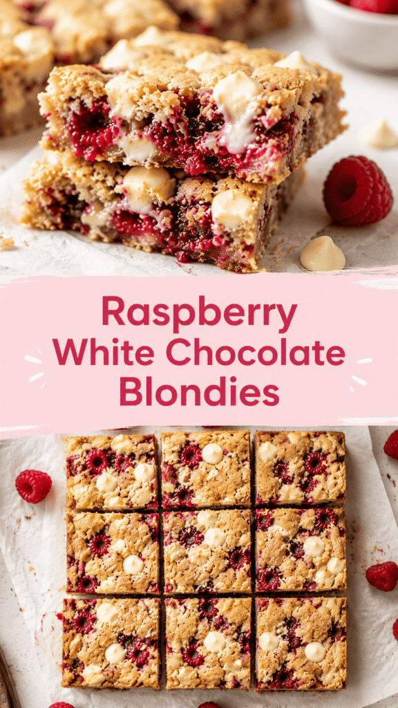 Raspberry White Chocolate Blondies