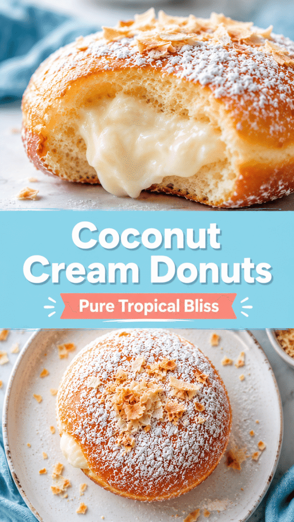 Coconut Cream Filled Donuts