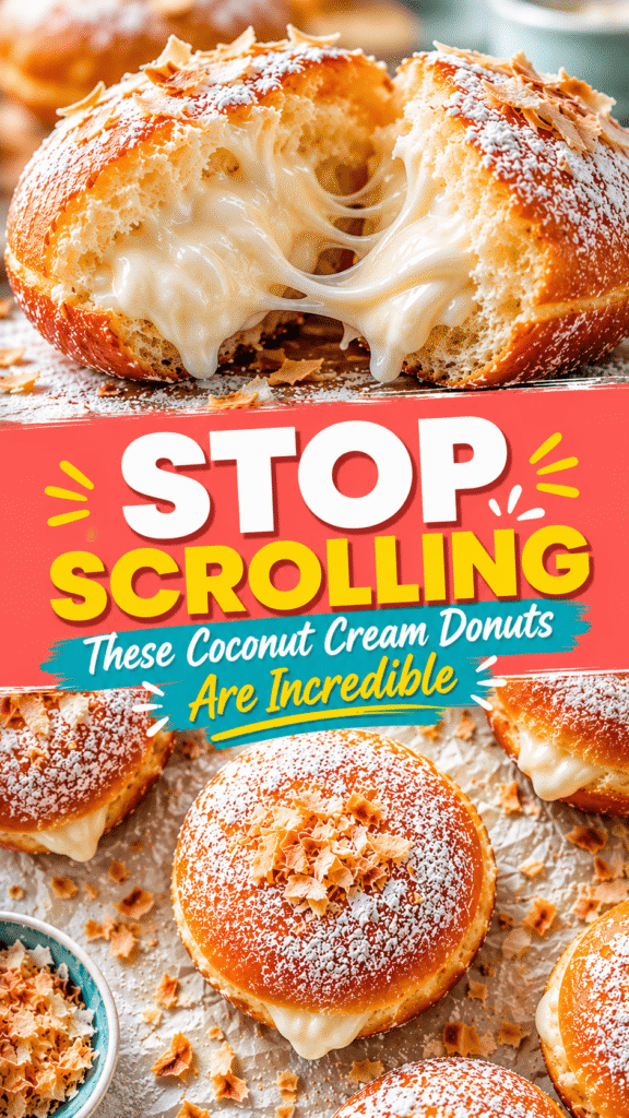Coconut Cream Filled Donuts