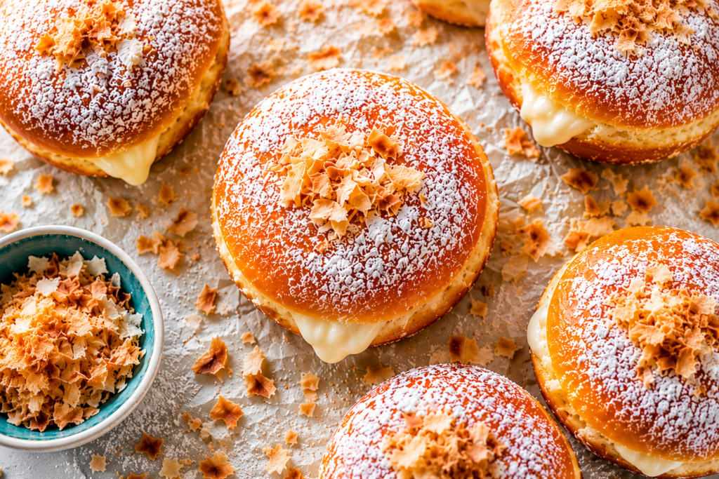 Coconut Cream Filled Donuts