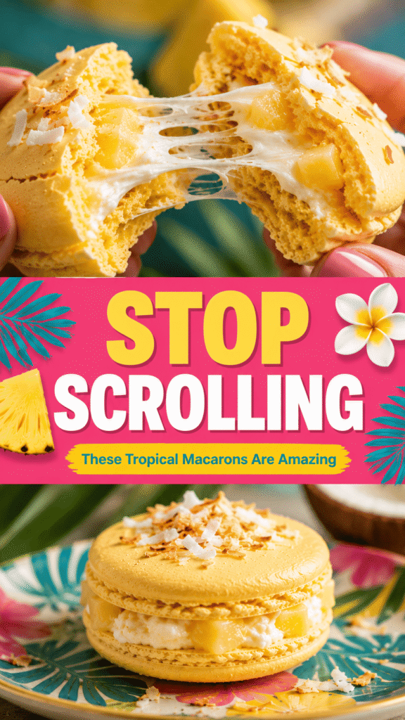 Coconut Pineapple Macarons