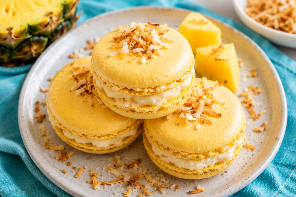 Coconut Pineapple Macarons