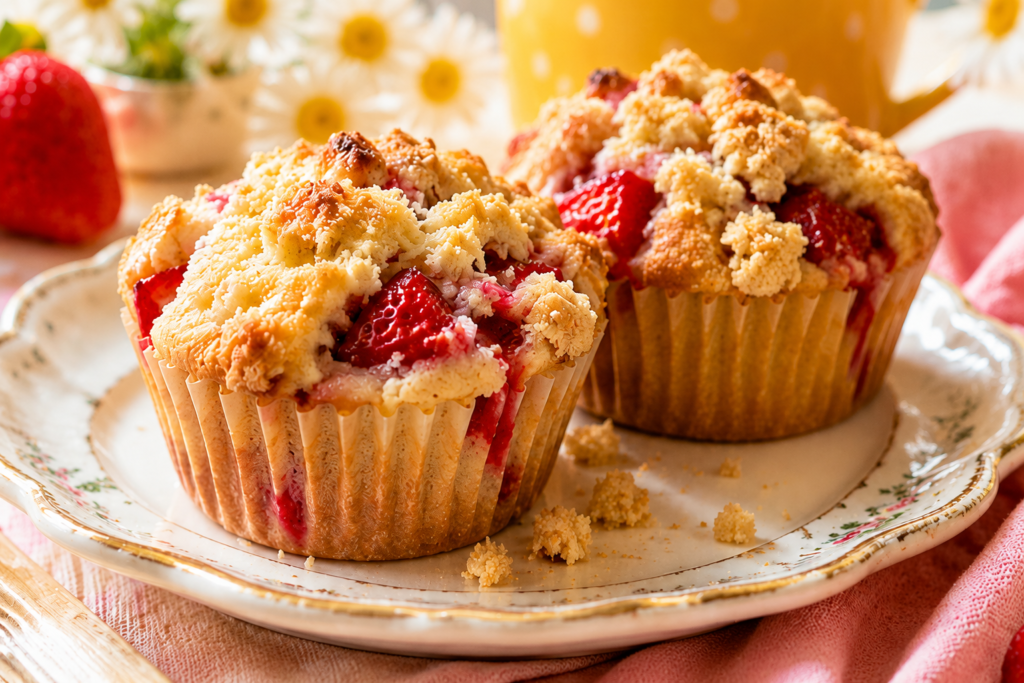 Strawberry Crumble Muffins