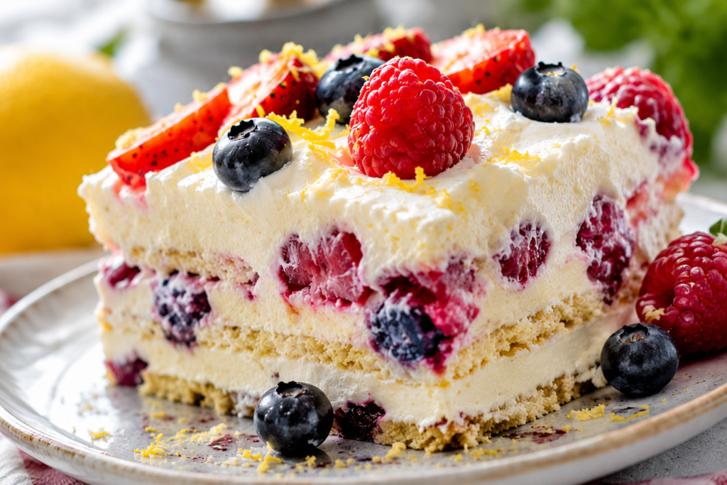 Lemon Berry Icebox Cake