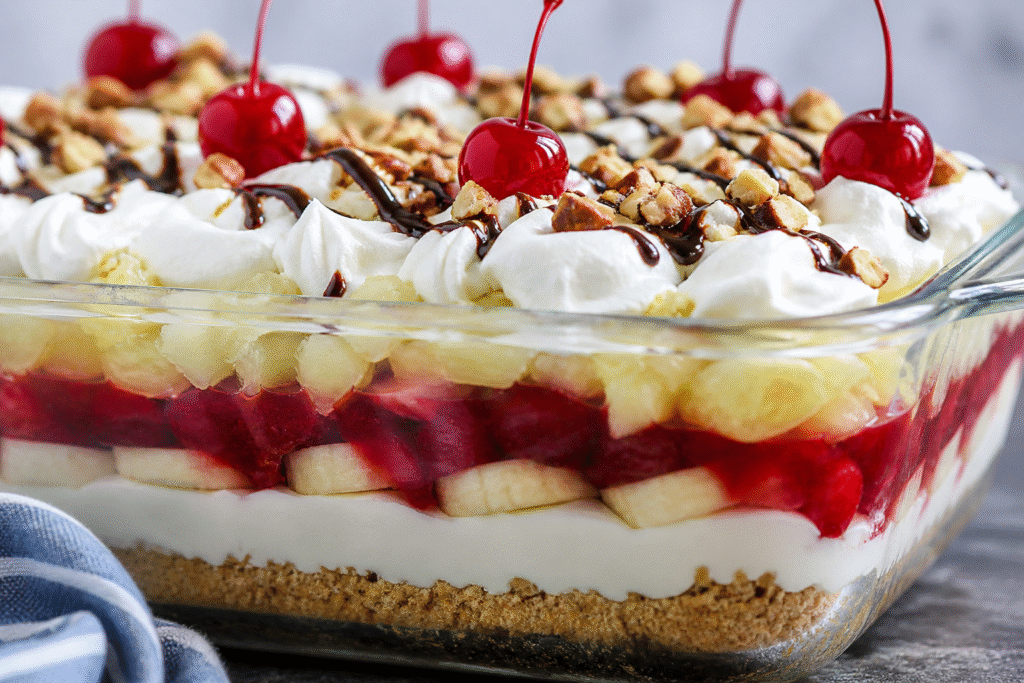 No-Bake Banana Split Dessert