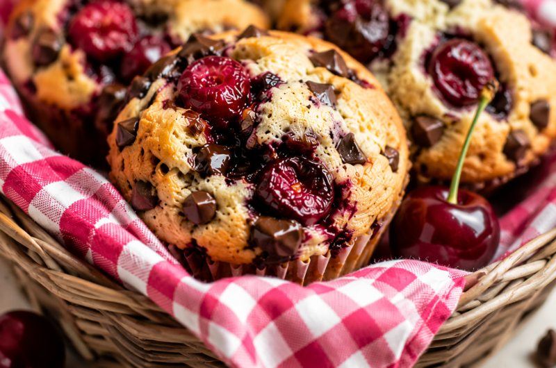 Cherry Chocolate Chip Muffins: Soft, Moist, and Bakery-Style