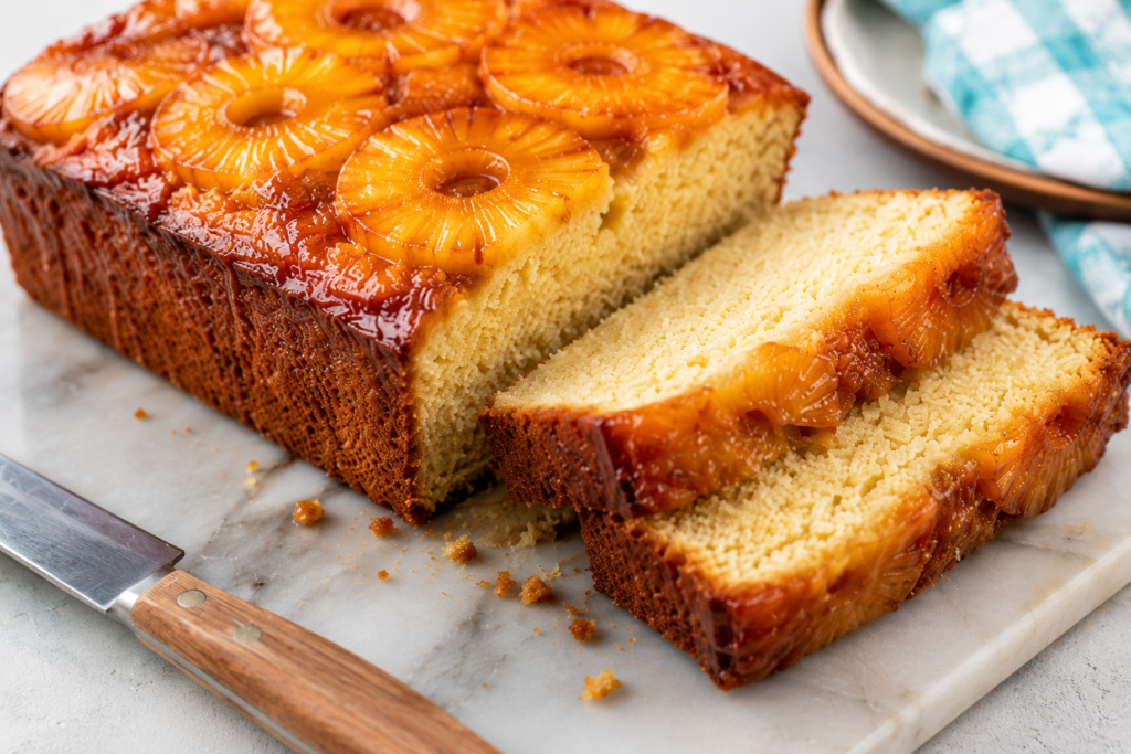 Pineapple Upside Down Loaf Cake