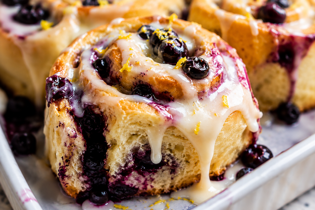 Lemon Blueberry Cinnamon Rolls