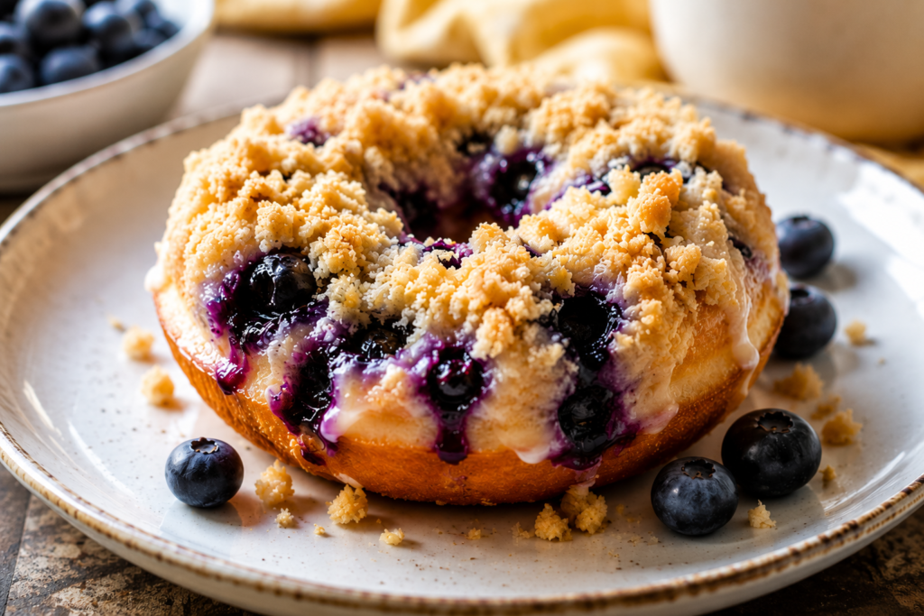 Blueberry Crumb Donuts