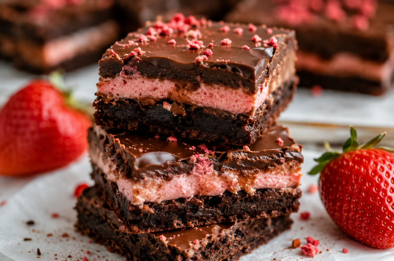 Strawberry Truffle Brownies: The Ultimate Fudgy Chocolate Treat