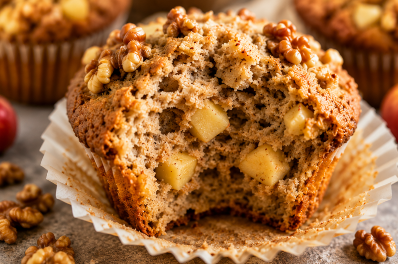 Apple Walnut Muffins Packed with Apples and Crunchy Walnuts
