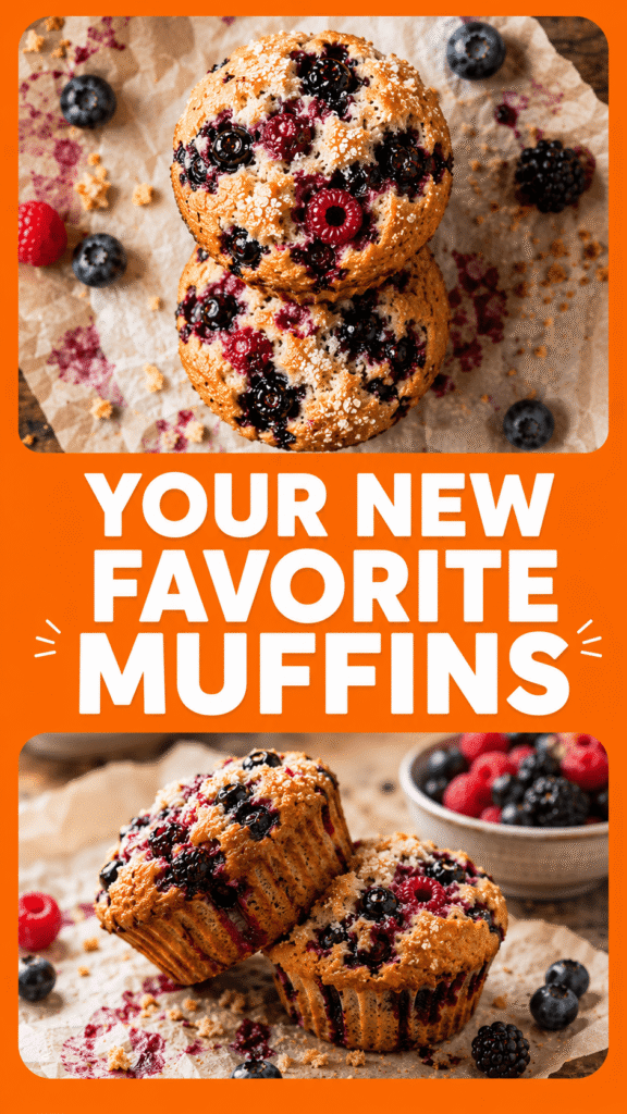 Bakery Style Triple Berry Muffins