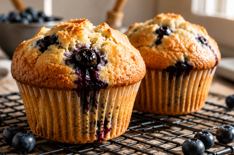 Easy Bakery Style Jumbo Muffins with Tall, Fluffy Tops