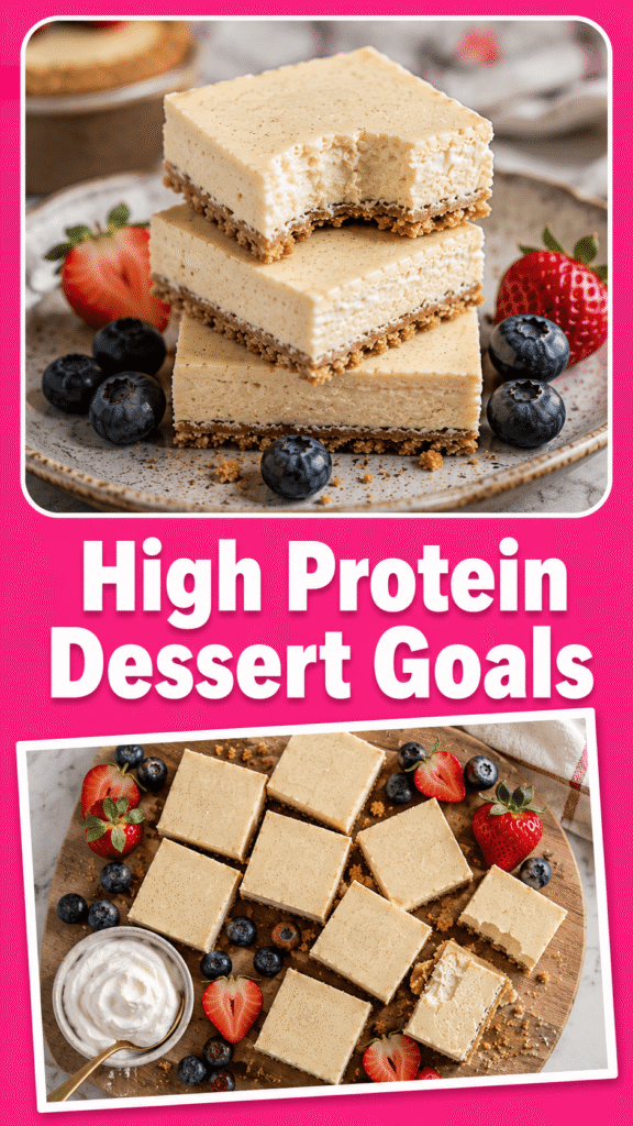 High Protein Cheesecake Bars