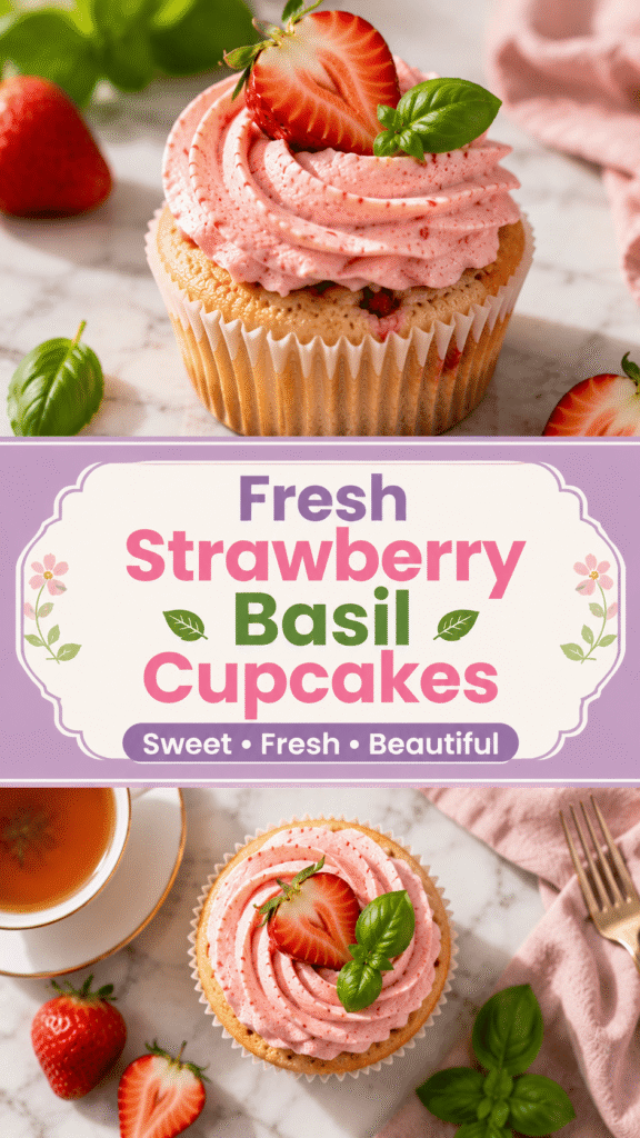 Strawberry Basil Cupcakes
