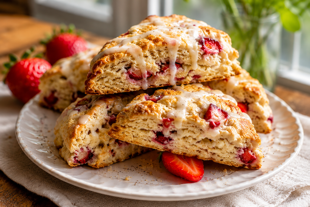 Strawberry Vanilla Bean Scones