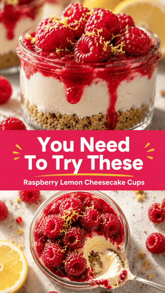 Raspberry Lemon Cheesecake Cups