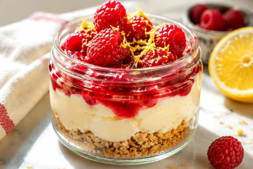 Raspberry Lemon Cheesecake Cups