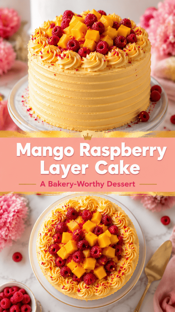 Mango Raspberry Layer Cake