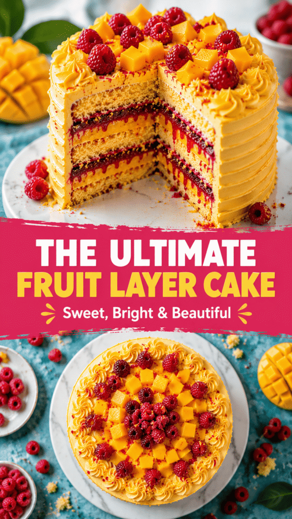 Mango Raspberry Layer Cake