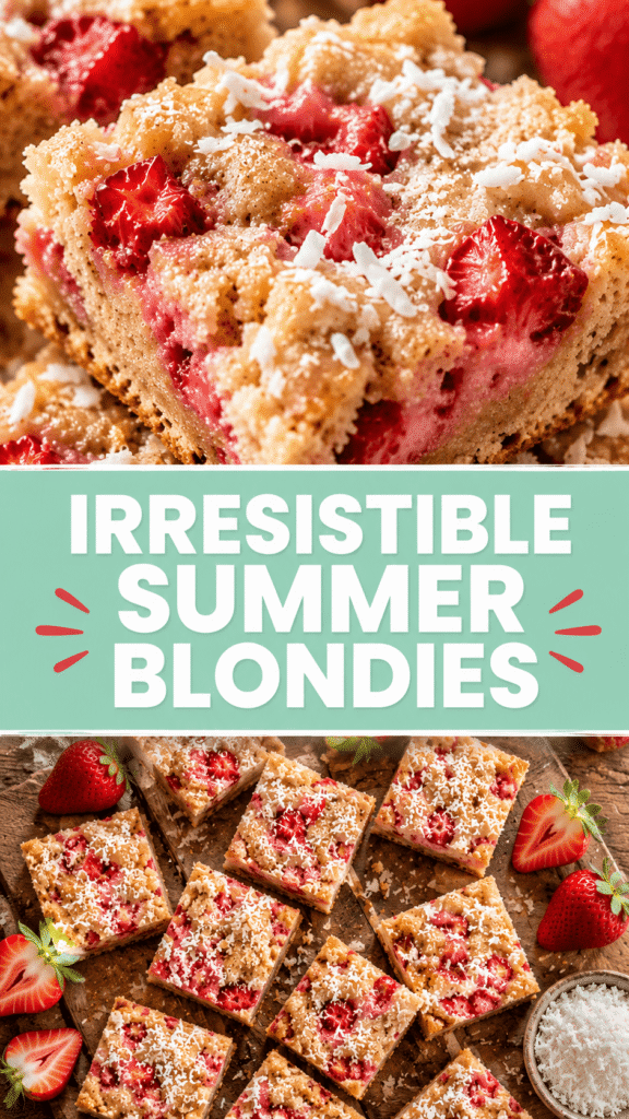 Strawberry Coconut Blondies