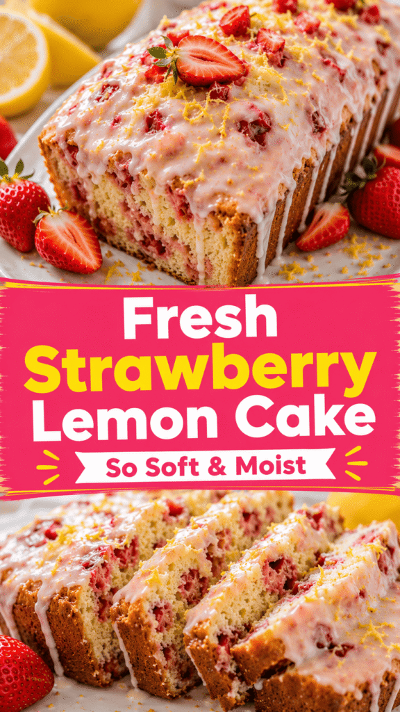 Strawberry Lemon Loaf Cake