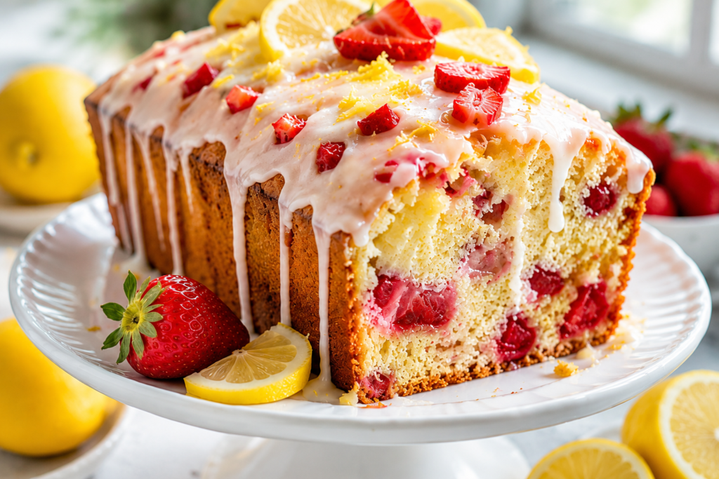 Strawberry Lemon Loaf Cake