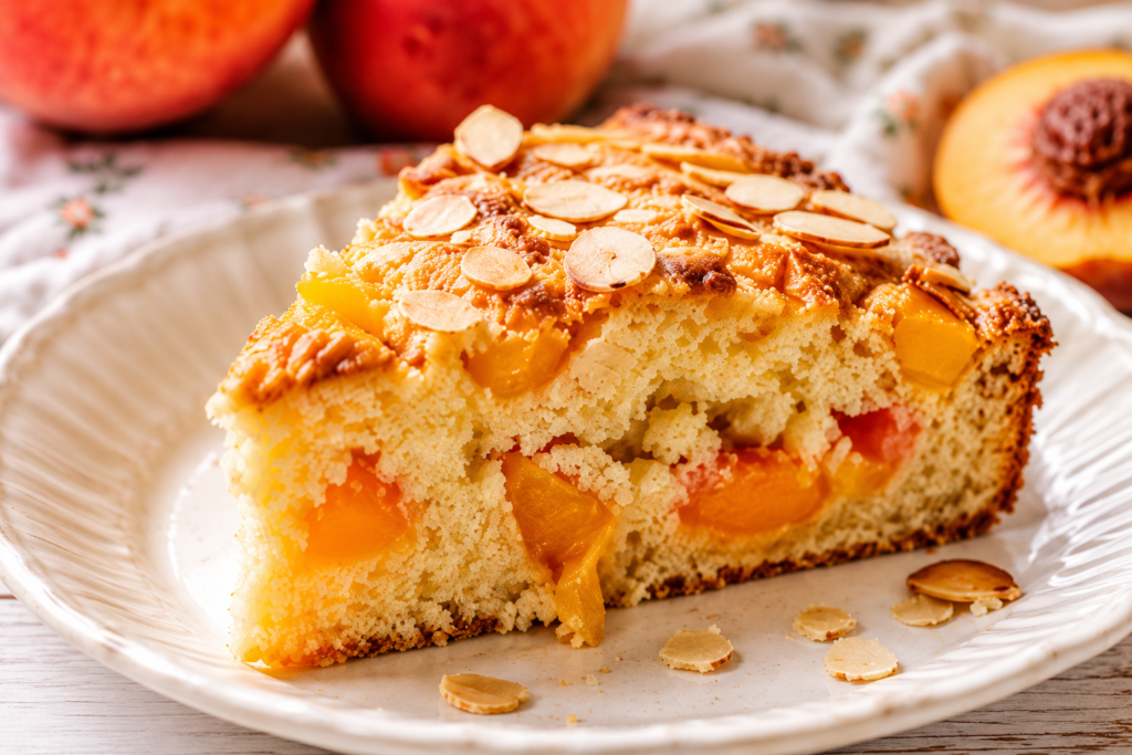 Peach Almond Muffin Cake